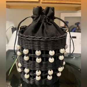 NWT Kate Spade New York x Target Pearl Black Wicker Handbag